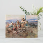 Rauchsignal von Charles Marion Russell Dankeskarte (Stehend Vorderseite)