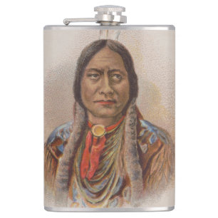 Rauchsignale: Lakota-Indianerschiff sitzt Bull Flachmann