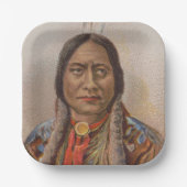 Rauchsignale: Lakota-Indianerschiff sitzt Bull Pappteller (Vorderseite)