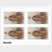 Rauchsignale: Lakota-Indianerschiff sitzt Bull Rechteckiger Aufkleber (Blatt)