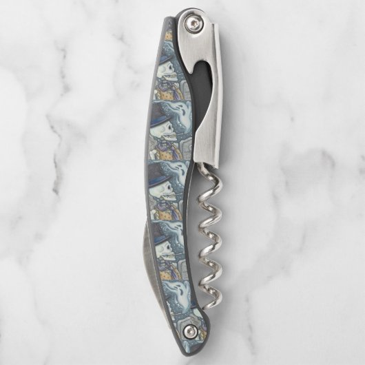 RAUCHSKELETON, FRIEDHOF CORKSCREW FLASCHE OPENER KELLNERMESSER (Rückseite)