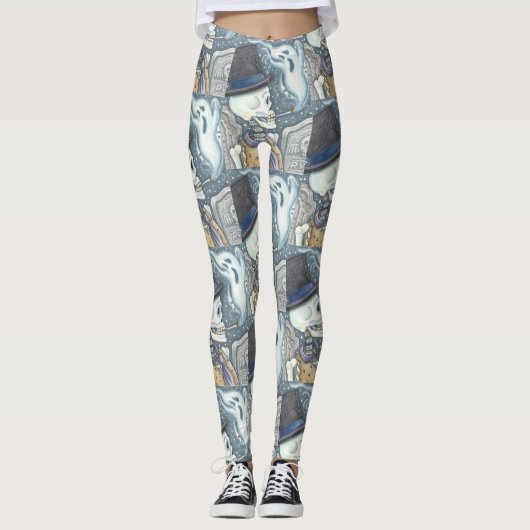 RAUCHSKELETON, FRIEDHOF GOTH SKELLY LEGGINGS (Vorderseite)