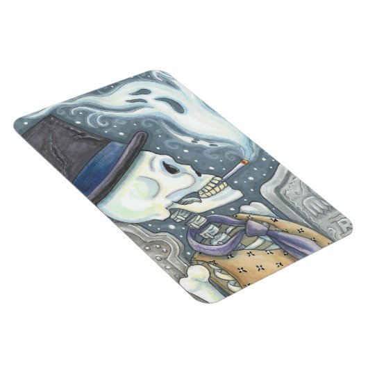 RAUCHSKELETON, FRIEDHOF-MAGNET-RETangle Magnet (Rechte Seite)