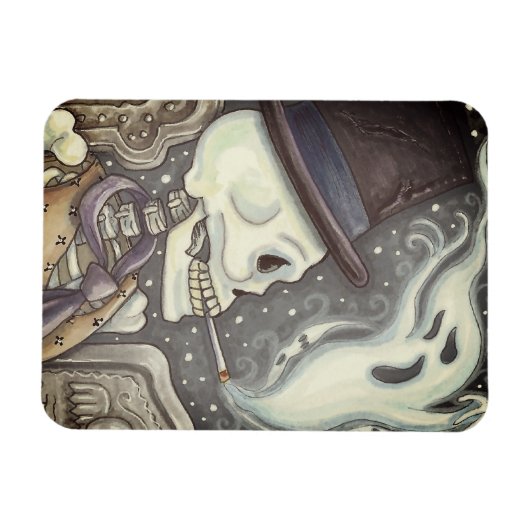 RAUCHSKELETON, FRIEDHOF-MAGNET-RETangle Magnet (Horizontal)