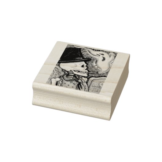 RAUCHSKELETON, FRIEDHOF RUBBER BRIEFMARKE GUMMISTEMPEL (Stempel)