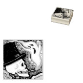 RAUCHSKELETON, FRIEDHOF RUBBER BRIEFMARKE GUMMISTEMPEL (Stempel)