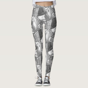 RAUCHSKELETON, HALLOWEEN FRIEDHOF LEGGINGS