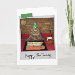 Rauchte Lachskatze Funny Birthday Card Karte