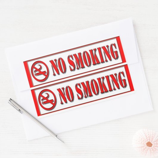 Rauchverbot-Aufkleber Rechteckiger Aufkleber (Umschlag)