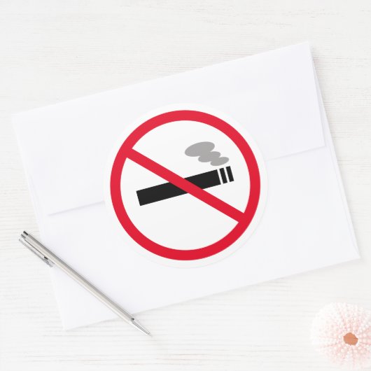 Rauchverbot für Rauchwarnzeichen Runder Aufkleber (Umschlag)