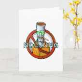 Rauchverbot - lustige Zigarettenfigur Karte (Gelbe Blume)