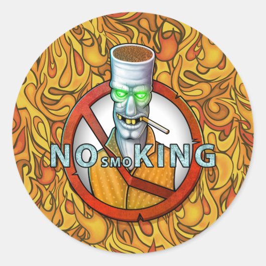 Rauchverbot - lustige Zigarettenfigur Runder Aufkleber (Vorderseite)