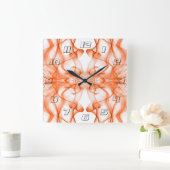 Rauchwolken auf weiß quadratische wanduhr (Zuhause)