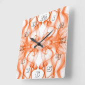 Rauchwolken auf weiß quadratische wanduhr (Winkel)