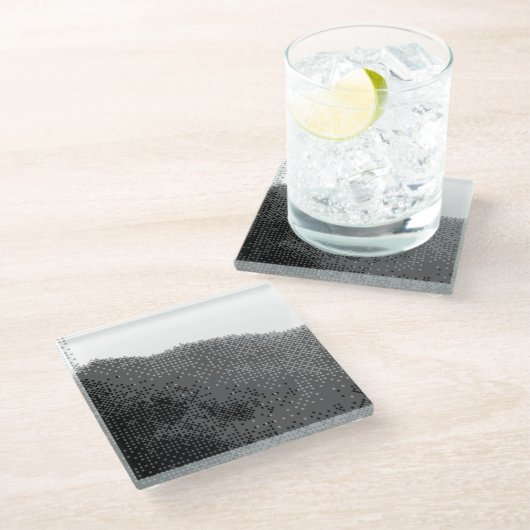 raue Berge Glasuntersetzer (Schrägansicht)