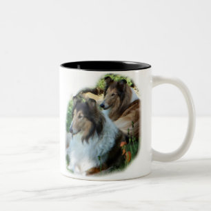 Raue Collie-Kunst-Geschenke Zweifarbige Tasse