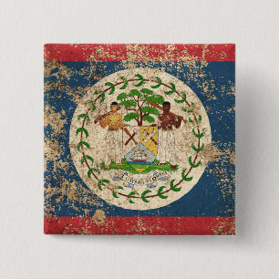 Raue gealterte Vintage Belize-Flagge Button