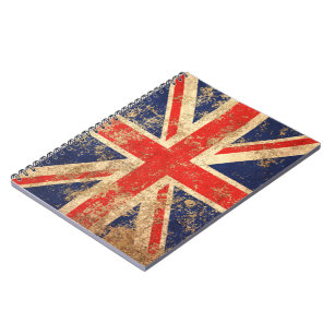 Raue gealterte Vintage britische Flagge Notizblock