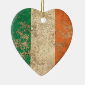 Raue gealterte Vintage irische Flagge Keramikornament (Rechts)