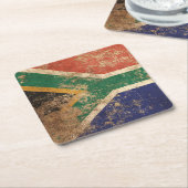 Raue gealterte Vintage südafrikanische Flagge Rechteckiger Pappuntersetzer (angewinkelt)
