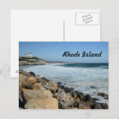 raue Küste auf der Insel Rhode Postkarte (Vorne/Hinten)