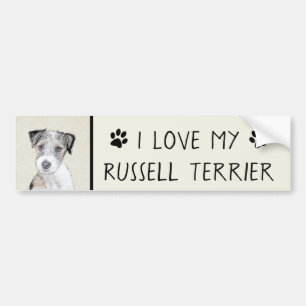 Raue Malerei Russells Terrier - ursprüngliche Autoaufkleber
