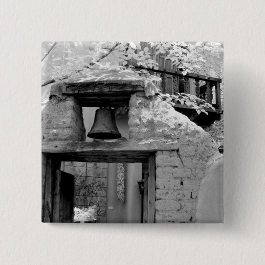 Rauer Adobe-Glocke im Eingangsbereich, Santa Fe, N Button (Vorderseite)