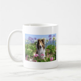 Rauer Collie in der Blumen-Tasse Kaffeetasse