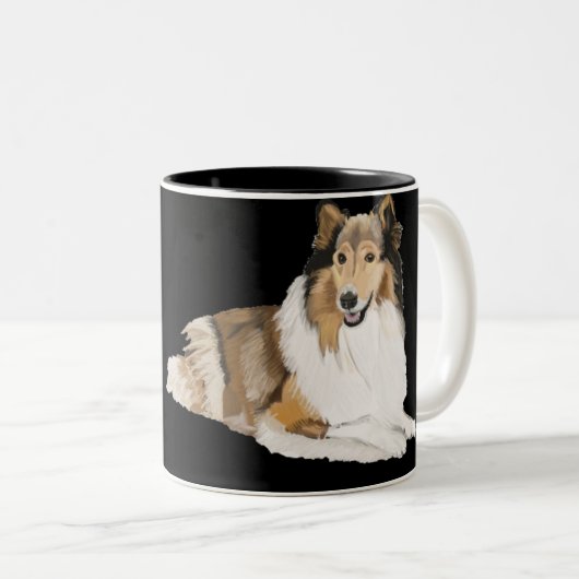 Rauer Collie Zweifarbige Tasse (VorderseiteRechts)