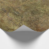 Rauer Erdton u. grüner Stein Geschenkpapier (Ecke)