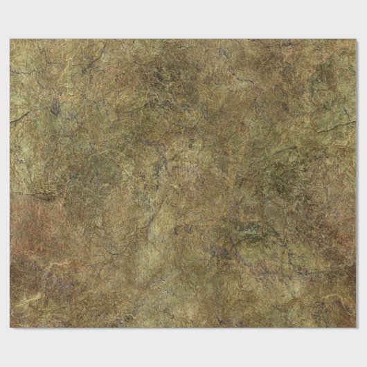 Rauer Erdton u. grüner Stein Geschenkpapier (Flach)