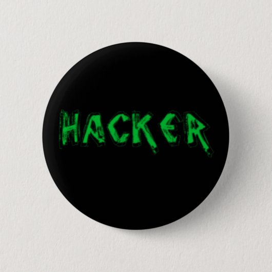 Rauer Schriftart des Deluxe Hackers Button (Vorderseite)