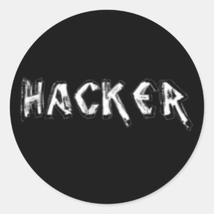 Rauer Schriftart des Deluxe Hackers Runder Aufkleber