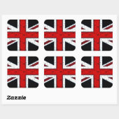 Rauer Union Jack Quadratischer Aufkleber (Blatt)