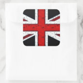 Rauer Union Jack Quadratischer Aufkleber (Tasche)