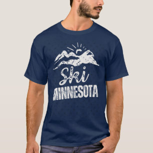 Raues abgenutztes Ski Minnesota T-Shirt
