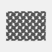 Raues Chow-Chow Chow-Chow Silhouette-Muster-Grau Fleecedecke (Vorderseite (Horizontal))