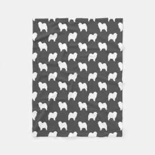 Raues Chow-Chow Chow-Chow Silhouette-Muster-Grau Fleecedecke