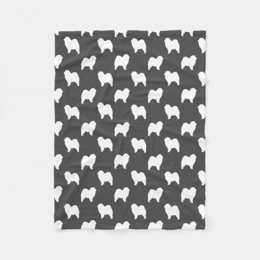 Raues Chow-Chow Chow-Chow Silhouette-Muster-Grau Fleecedecke (Vorderseite)