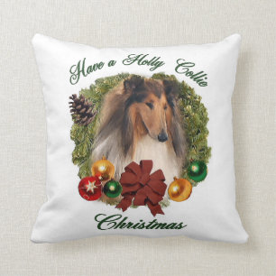 Raues Collie-Weihnachten Kissen