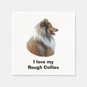 Raues Colliehundeporträt-Foto Serviette