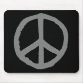 Raues Friedenssymbol - Grau auf Schwarzem Mousepad (Vorne)