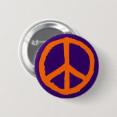 Raues Friedenssymbol - Orange auf Deep Purple Button (Vorne & Hinten)