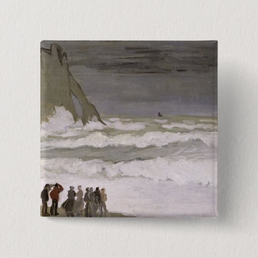 Raues Meer Claude Monets | bei Etretat, 1868-69 Button (Vorderseite)