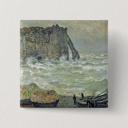 Raues Meer Claude Monets | bei Etretat, 1883 Button (Vorderseite)