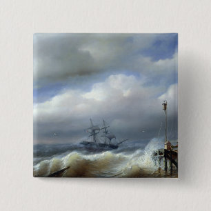 Raues Meer in stürmischem Wetter, 1846 Button