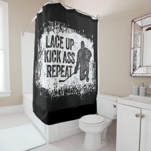 Rauf! Wiederholen. (Hockey) Duschvorhang (Beispiel)