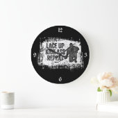 Rauf! Wiederholen. (Hockey) Große Wanduhr (Zuhause)