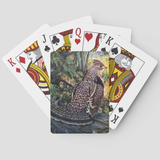 Raufußhühner im Wald Spielkarten (Rückseite)