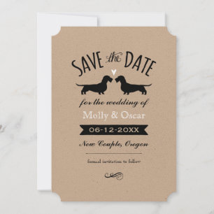 Rauhaar-Dackel Hochzeit Termin vormerken Save The Date